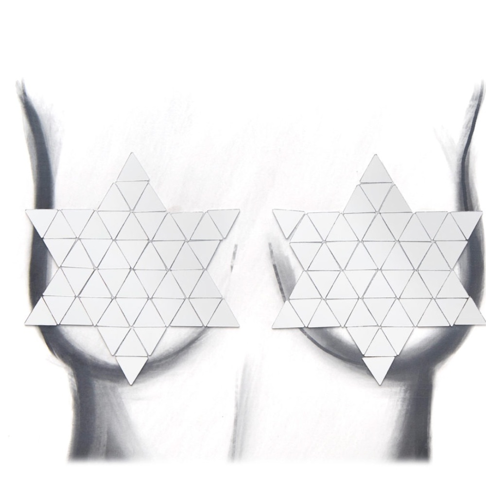 Silver Disco Star Pasties